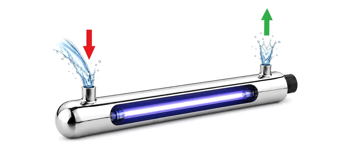UV-Life UV-C water reactor, 2.3 m³/h model, for water disinfection